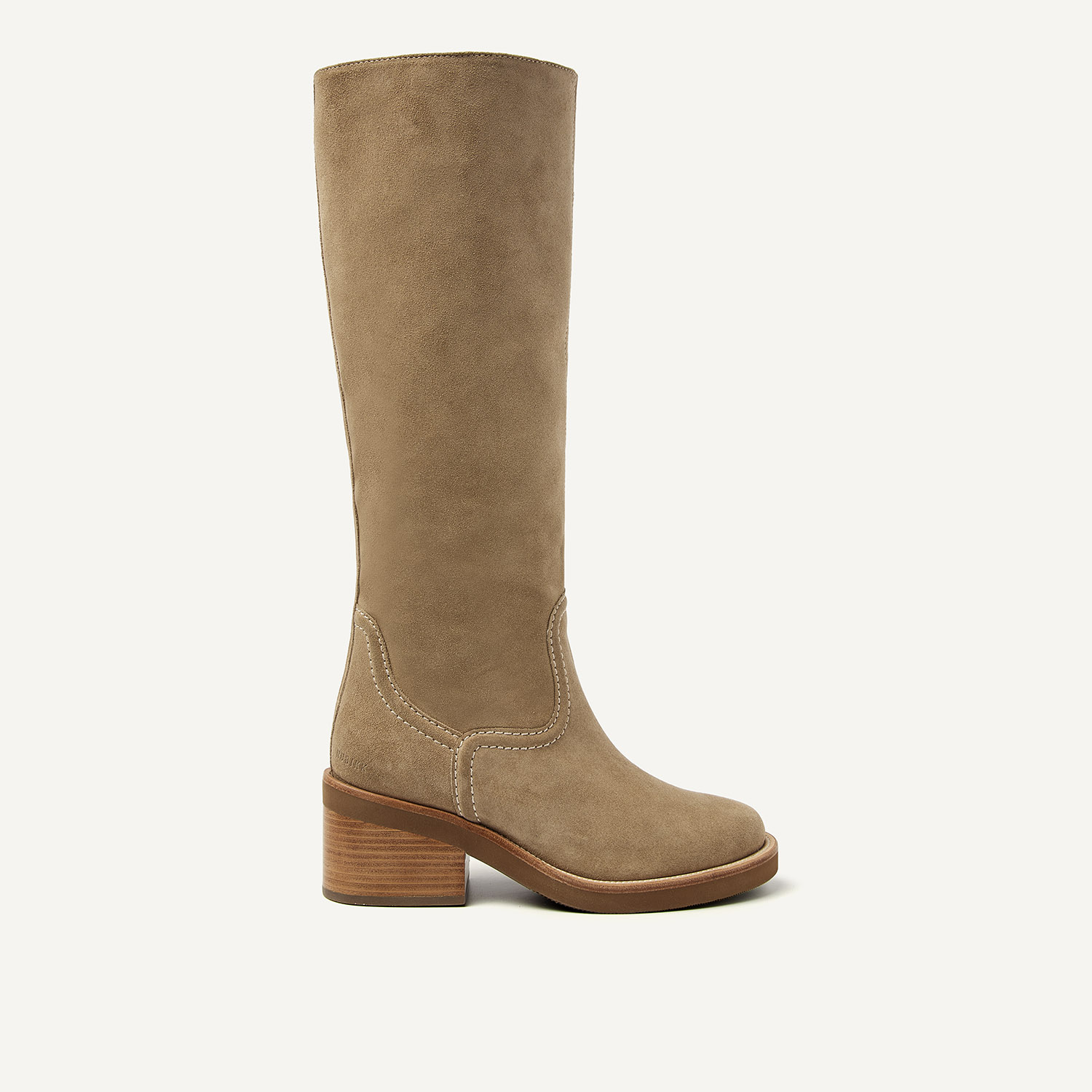 Cassy Boot | Taupe Wildlederstiefel für Damen