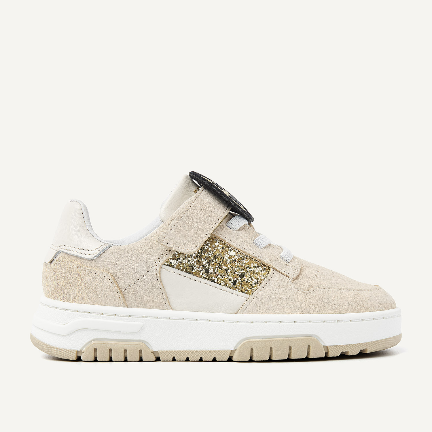 Basket Court JR | Beige Glitter Sneakers for Kids