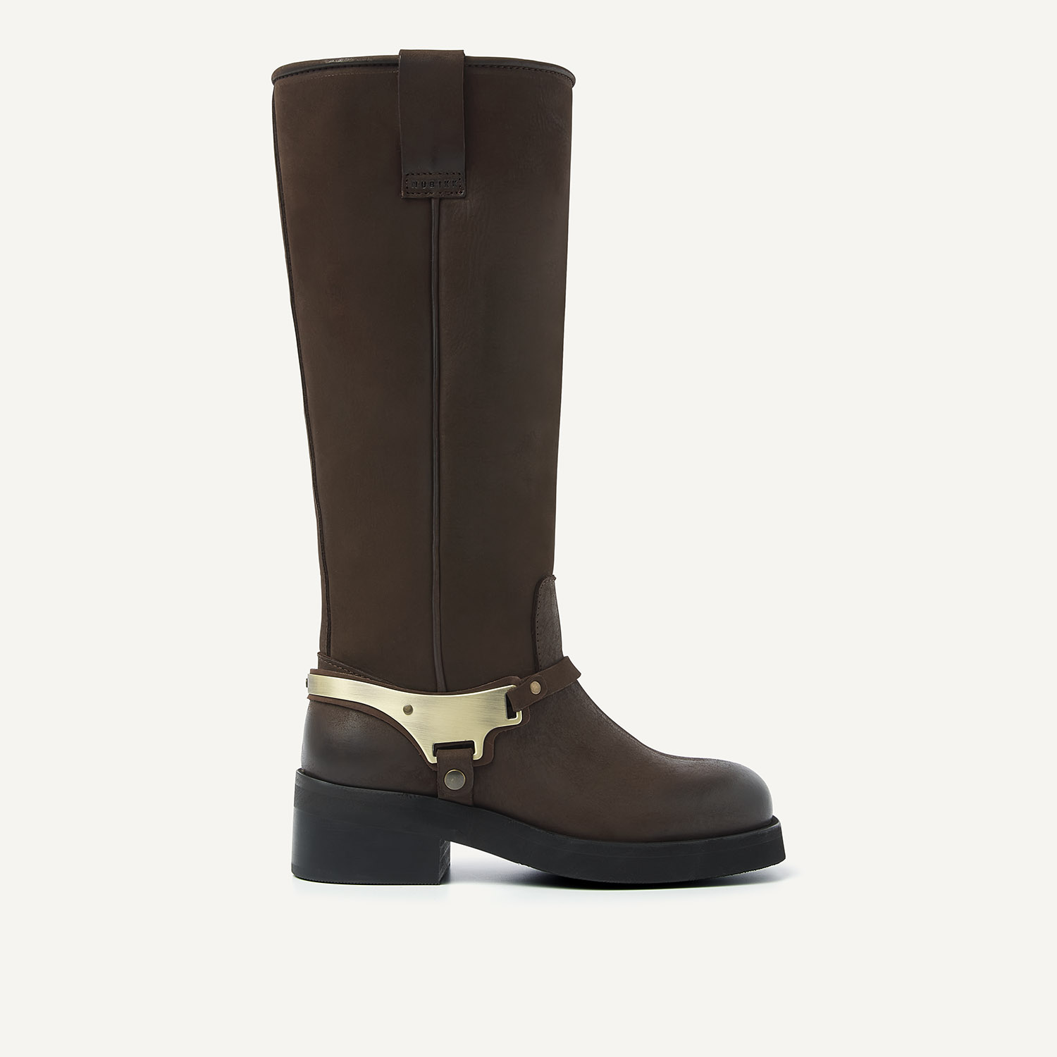 Eve Lynn | Bottes de moto en nubuck marron pour femmes