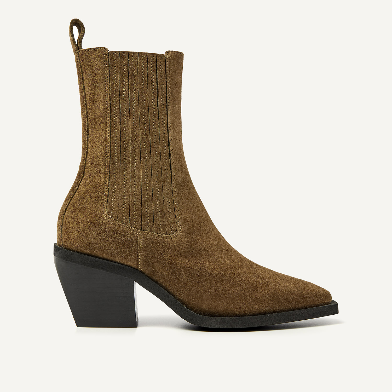 Liv Loua | Olive Green Ankle Boots for Women