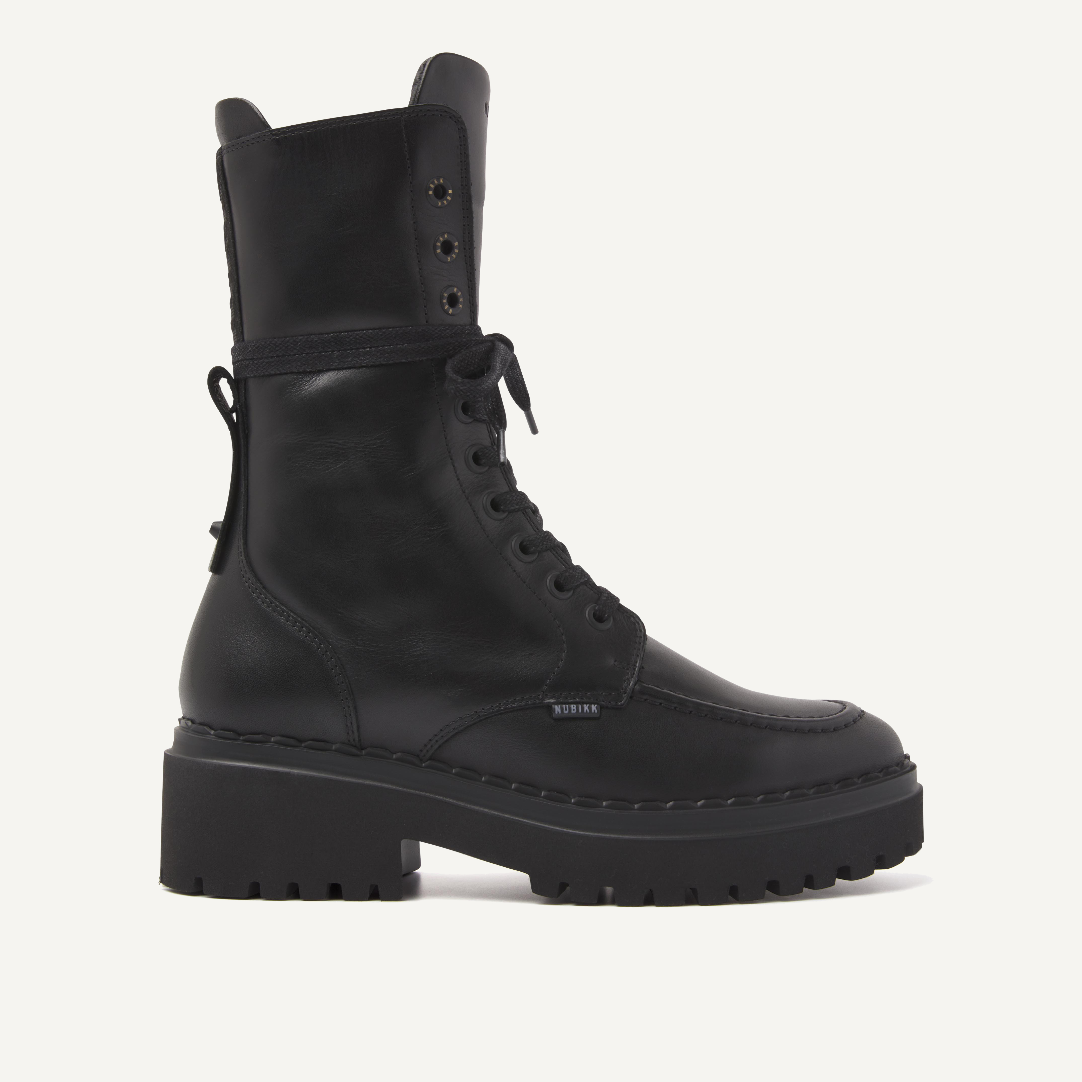 Fae Aubine | Black Biker Boots for Women