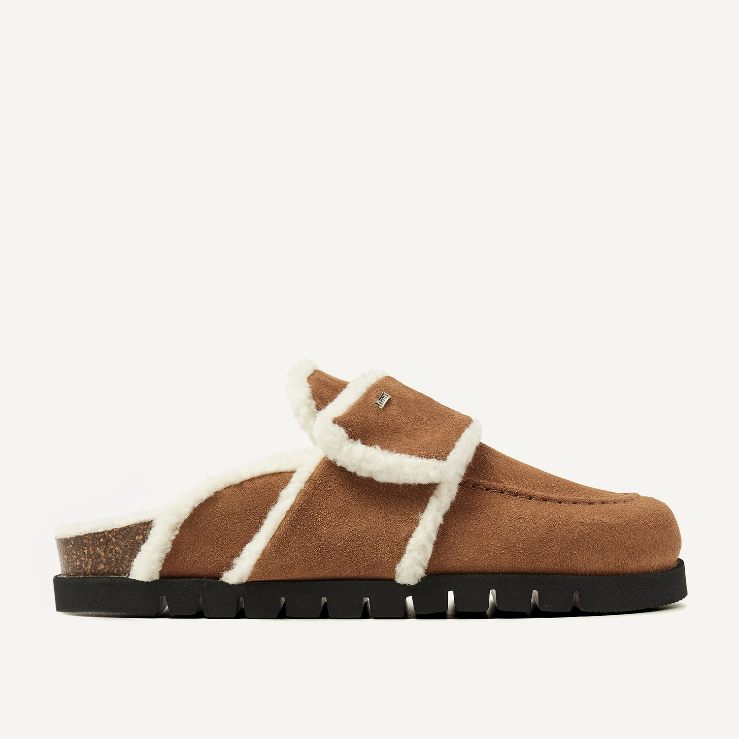 Teddy Fur | Cognac Suede Slippers für Damen